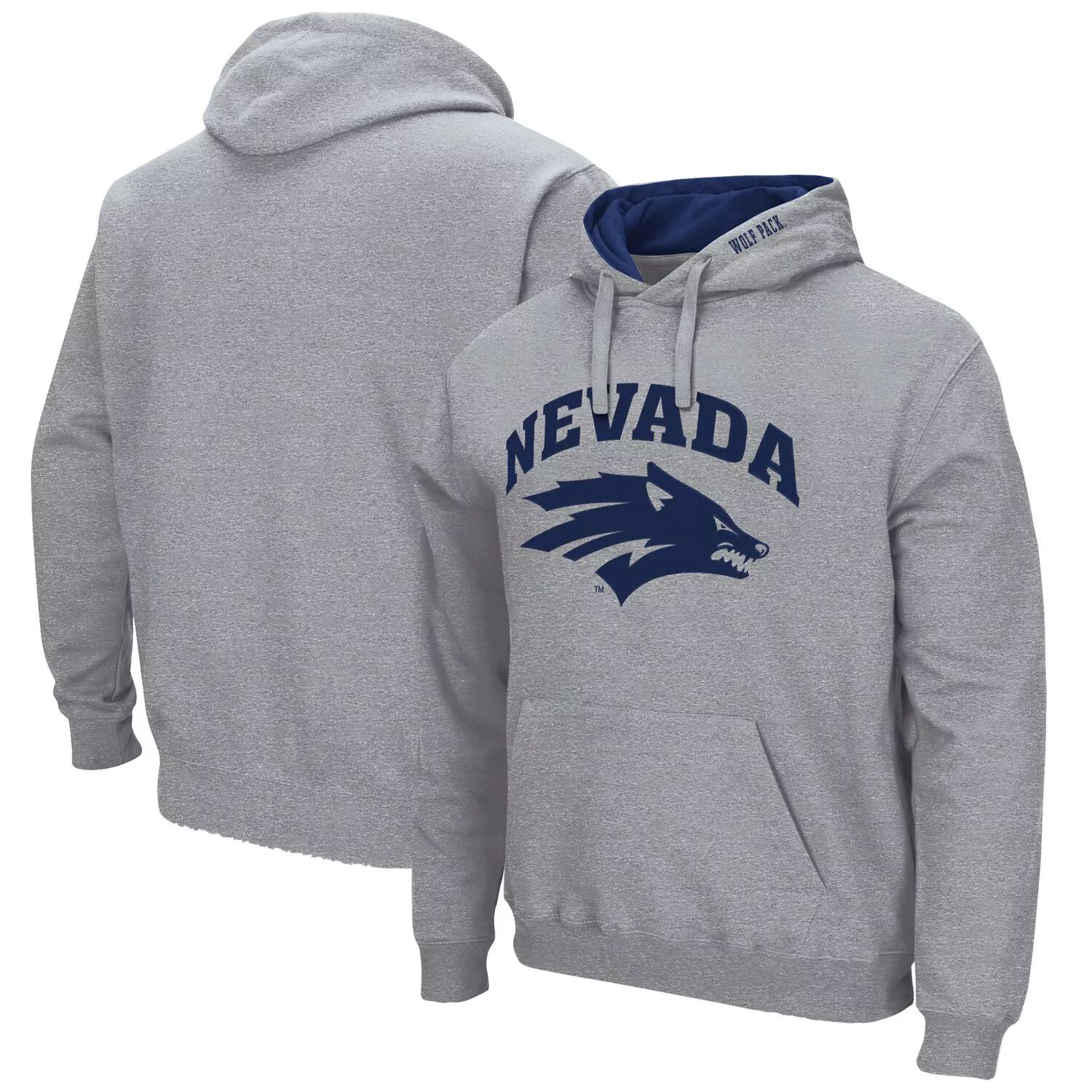 Мужской серый пуловер с капюшоном Nevada Wolf Pack с аркой и логотипом Colosseum
