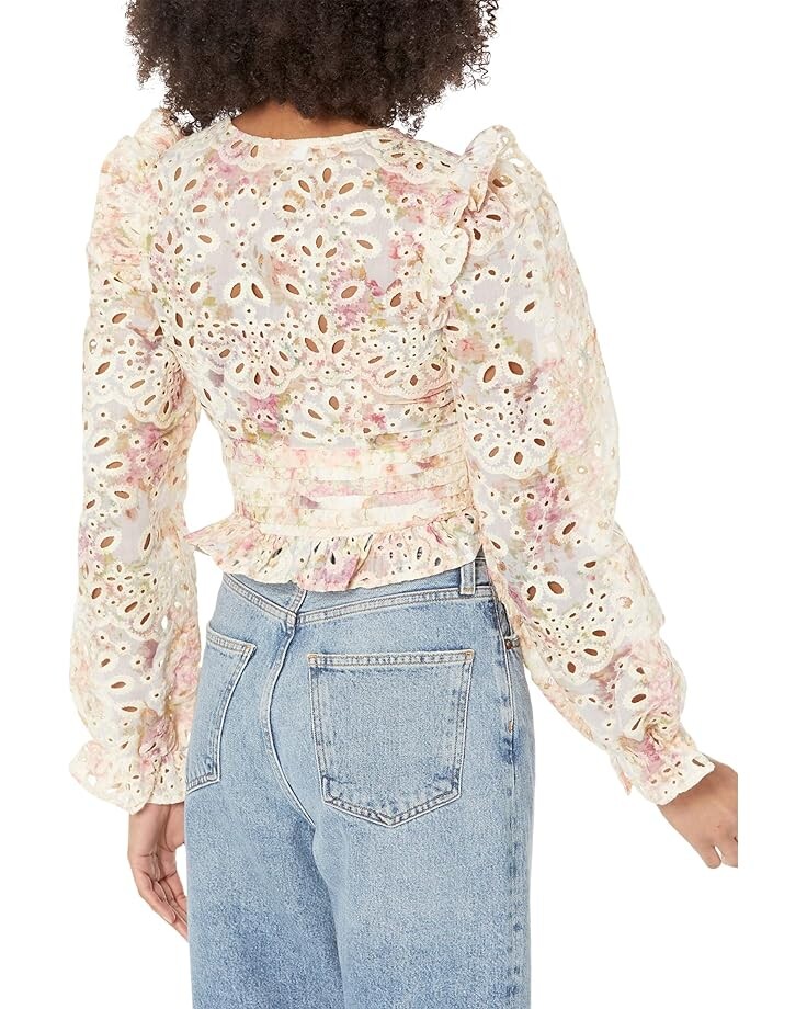 цена Топ line and dot Meadow Long Sleeve Top, цвет Pink Multi