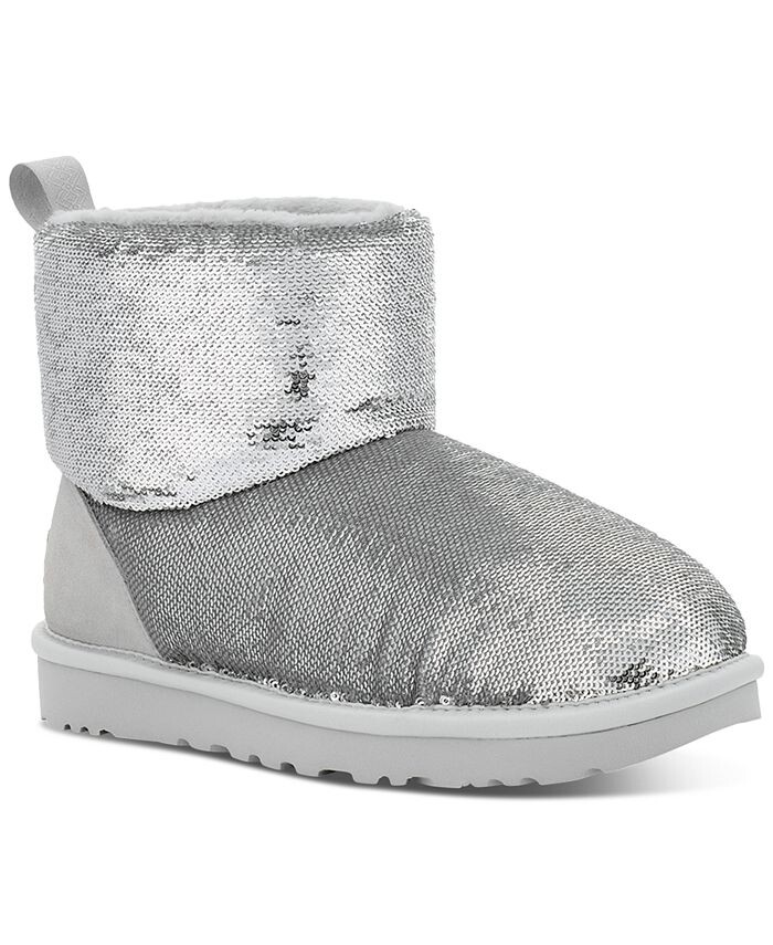 

Женские классические мини-сапожки с зеркальными шарами UGG, серебро