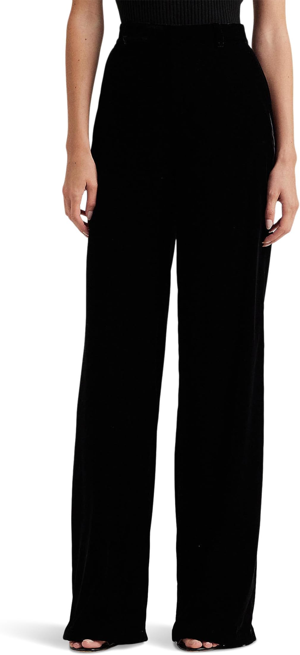 Бархатные широкие брюки LAUREN Ralph Lauren, черный