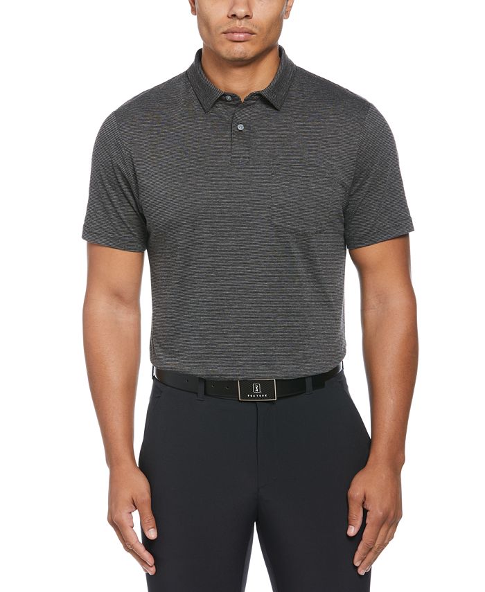 Мужская рубашка-поло для гольфа с короткими рукавами Eco Fine Line PGA TOUR, черный