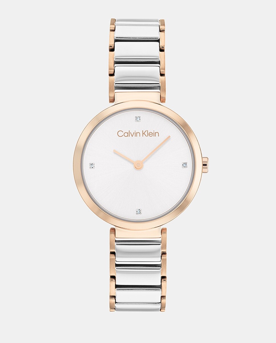 

Минималистичные двухцветные женские часы из стали 25200139 Calvin Klein, мультиколор