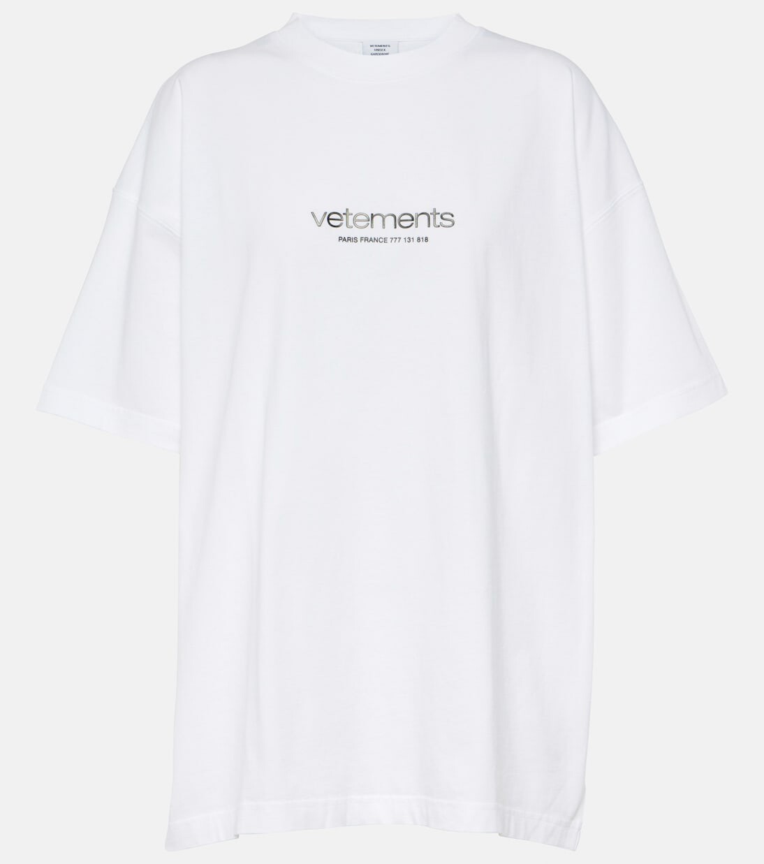 

Футболка из хлопкового джерси с логотипом Vetements, белый
