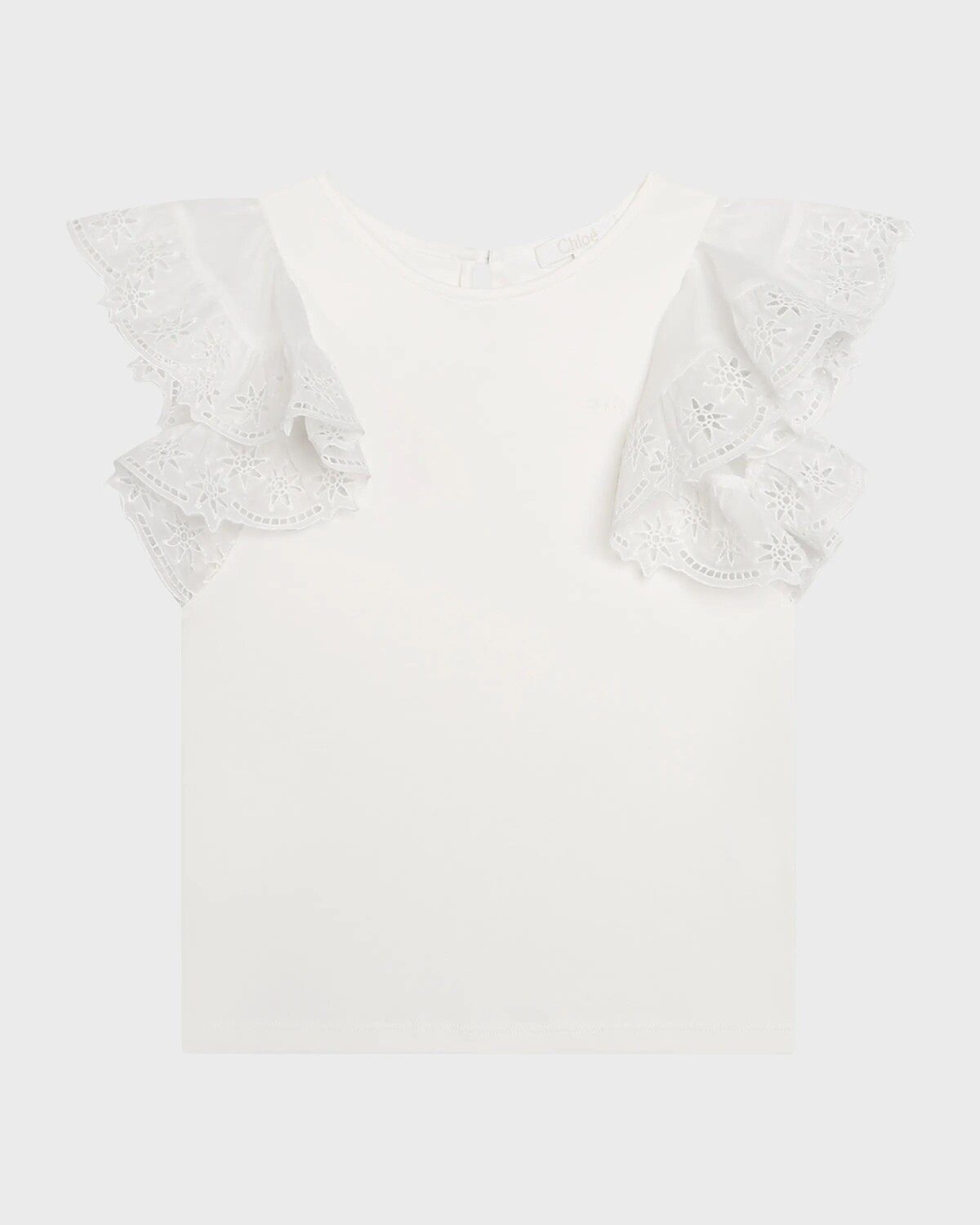 

Необычная блузка с вышивкой для девочки, размер 6–12 Chloé, цвет Off White