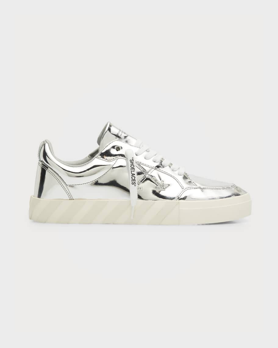 

Мужские низкие кроссовки из вулканизированной зеркальной кожи Off-White