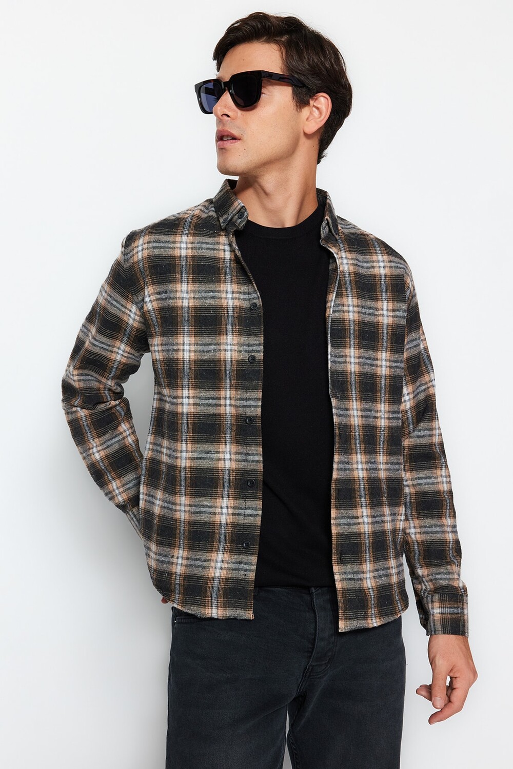 

Рубашка Trendyol Lumberjack приталенная в клетку, коричневый