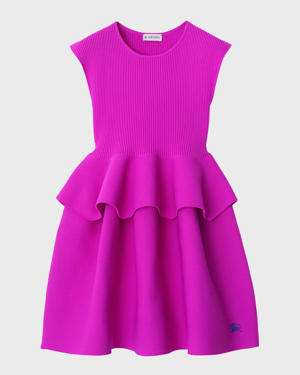 

Платье Roslin в рубчик с баской для девочек, размер 4–14 Burberry, цвет Bright Hyacinth