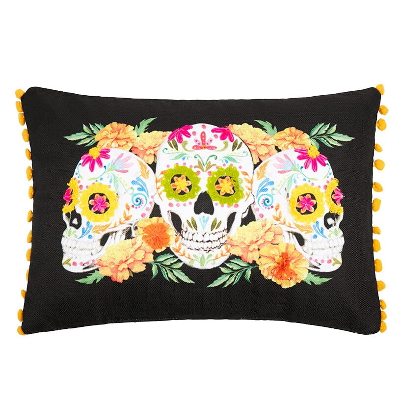 

Подушки с вышивкой Dia de Los Muertos The Lakeside Collection, черный
