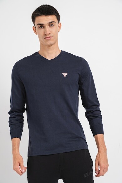 

Блуза Spitz с логотипом на груди GUESS JEANS, темно-синий
