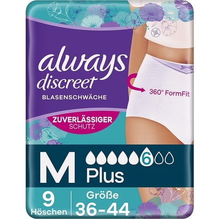 

Брюки Always Discreet для женщин при недержании, размер M Plus — упаковка из 9 шт.