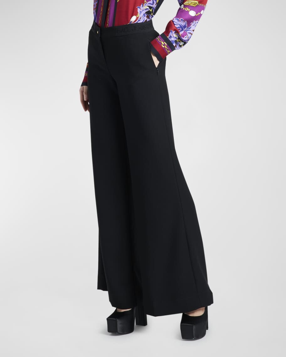 

Широкие брюки с логотипом Versace Jeans Couture, Черный