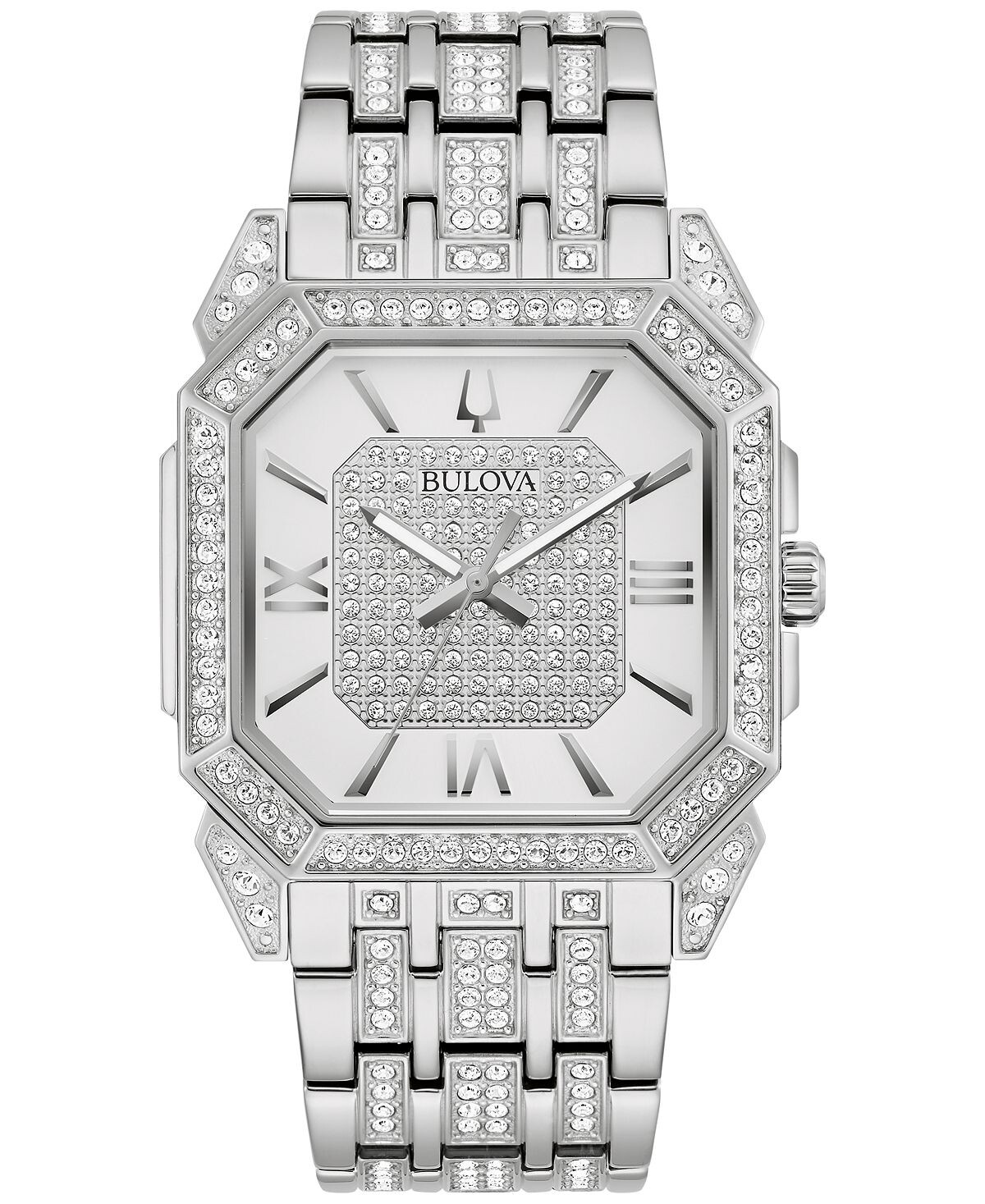 Мужские часы-браслет из нержавеющей стали Crystal Octava 40 мм Bulova мужские часы phantom crystal pave из нержавеющей стали 98b324 bulova