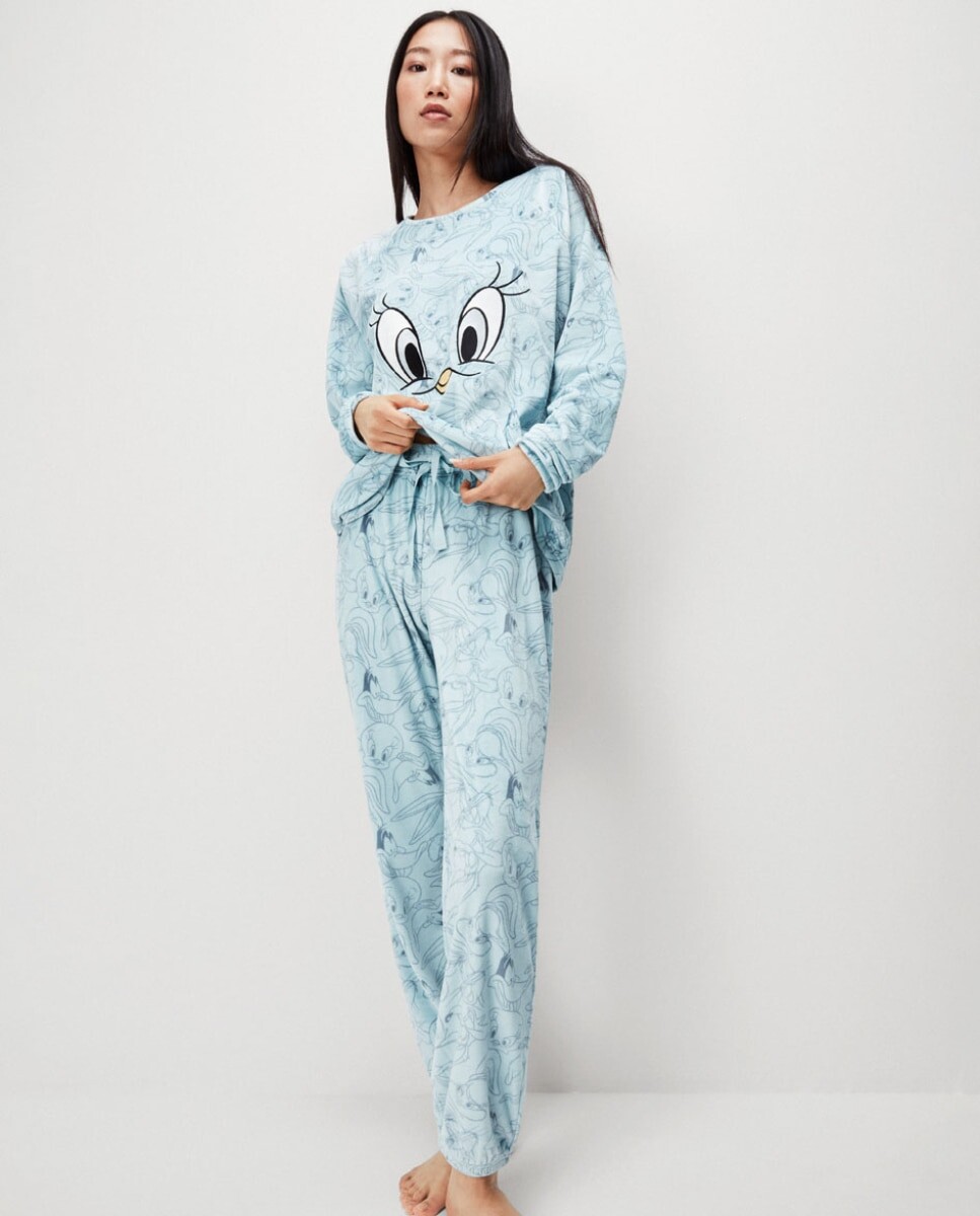 

Длинная женская флисовая пижама Looney Tunes Gisela, синий