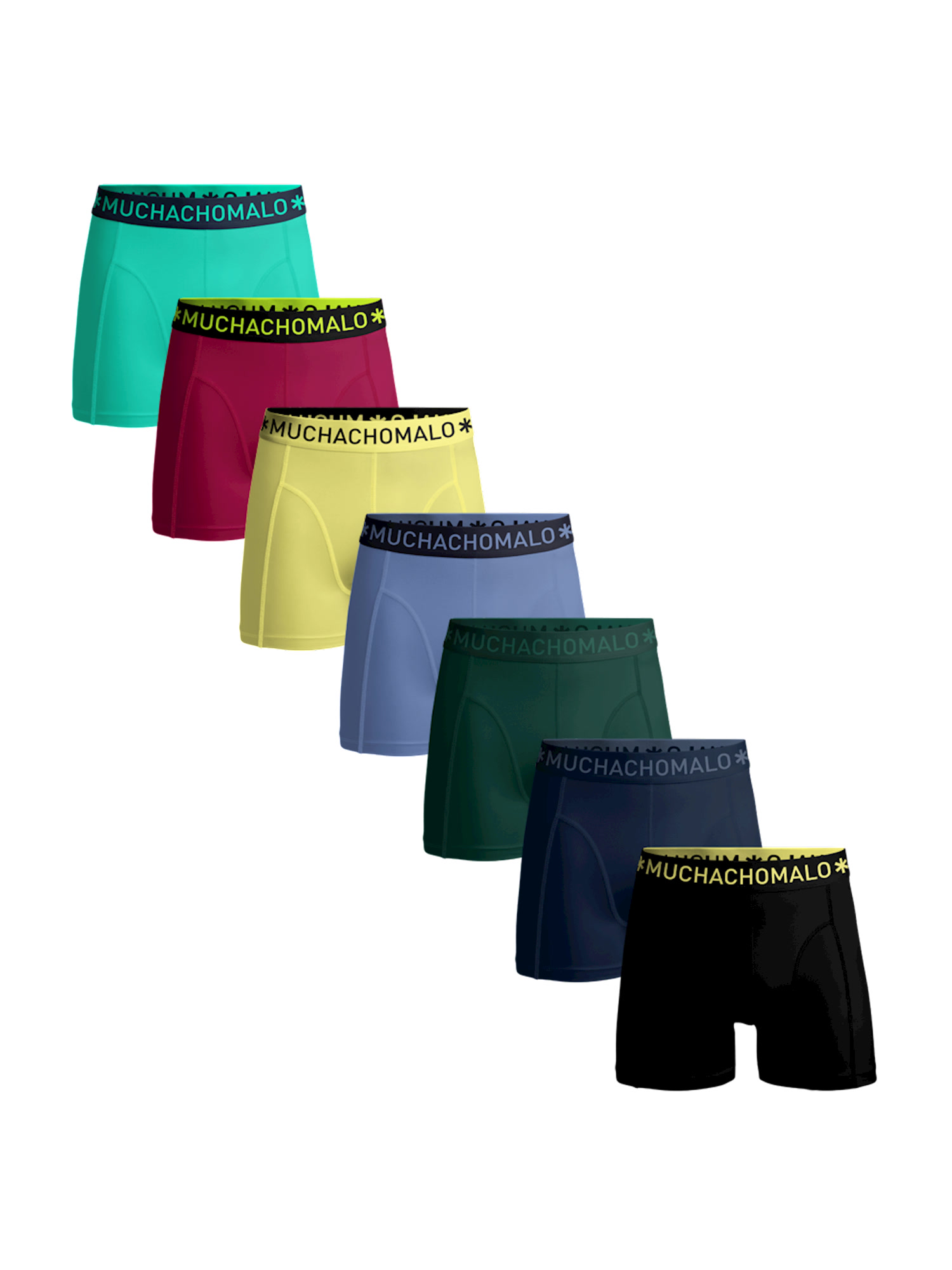 Боксеры Muchachomalo 7er-Set: Boxershorts, цвет Black/Blue/GreenYellow/Red