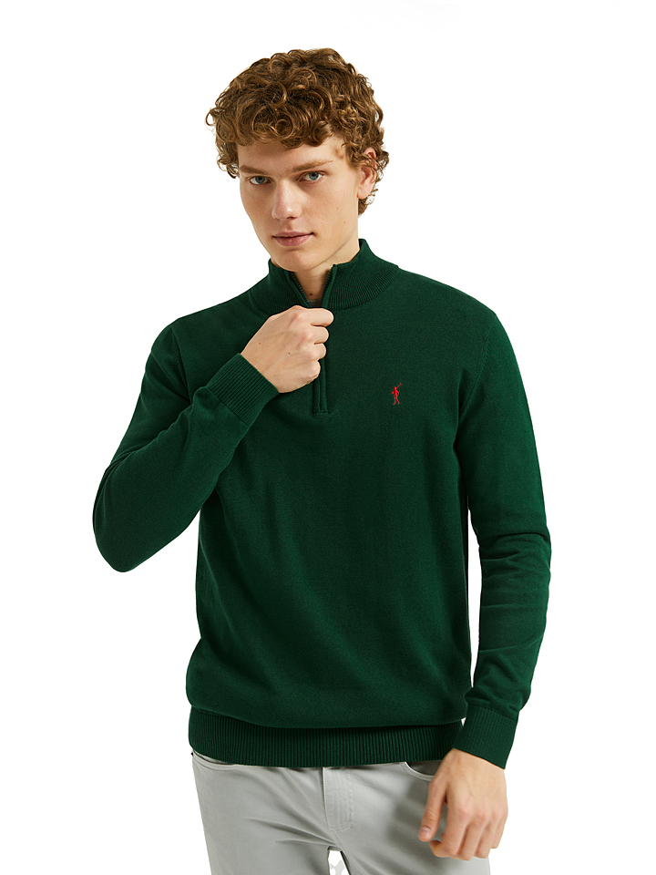 Пуловер Polo Club, темно зеленый