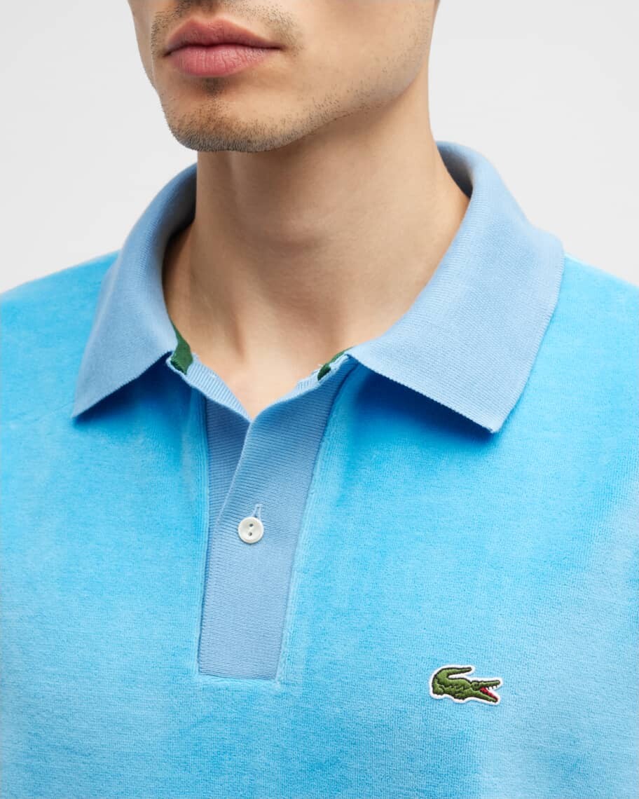 

Мужская бархатная рубашка поло Lacoste