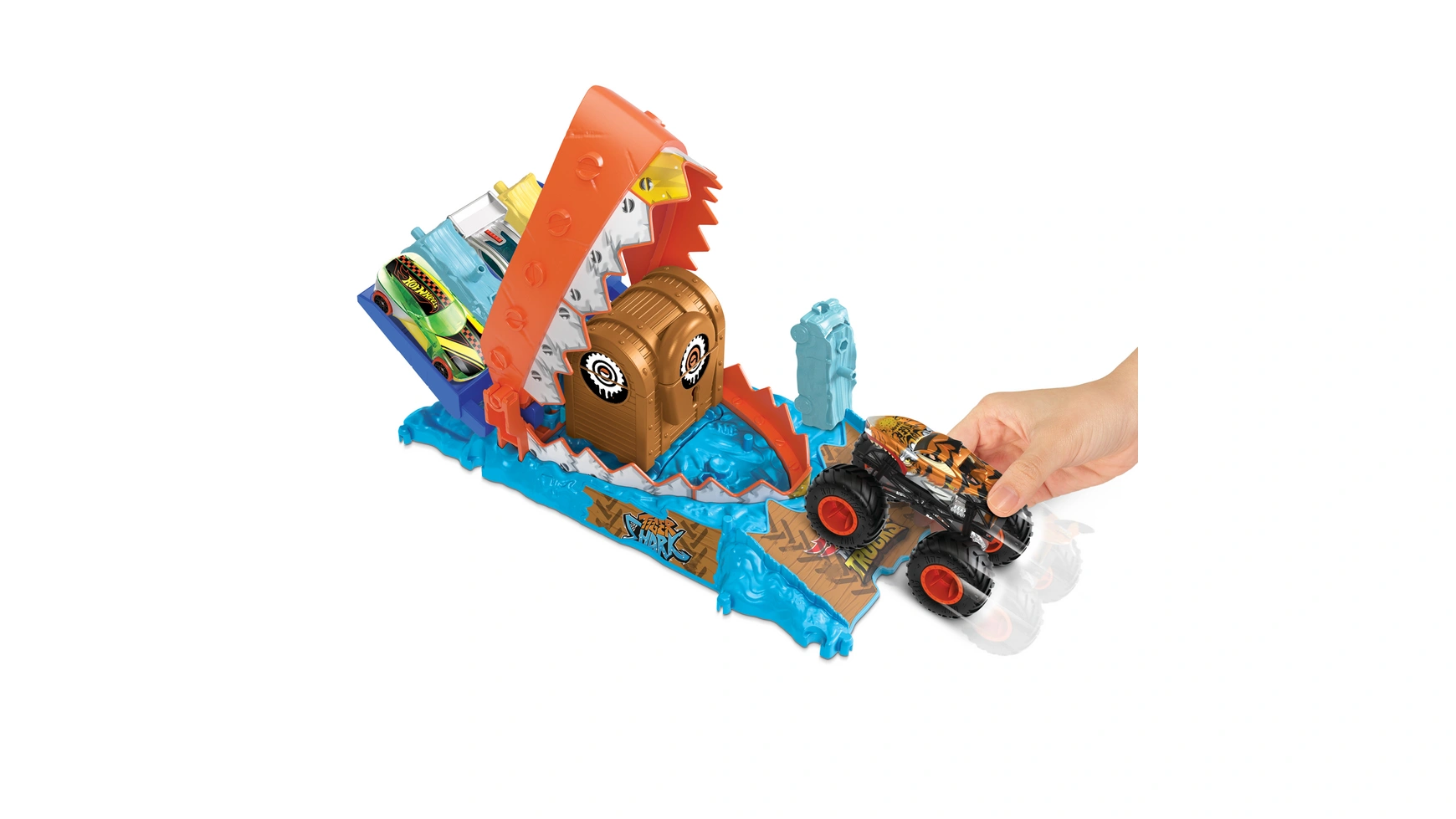 

Hot wheels monster trucks arena smashers вступительное испытание испытание сокровищ тигровой акулы Mattel