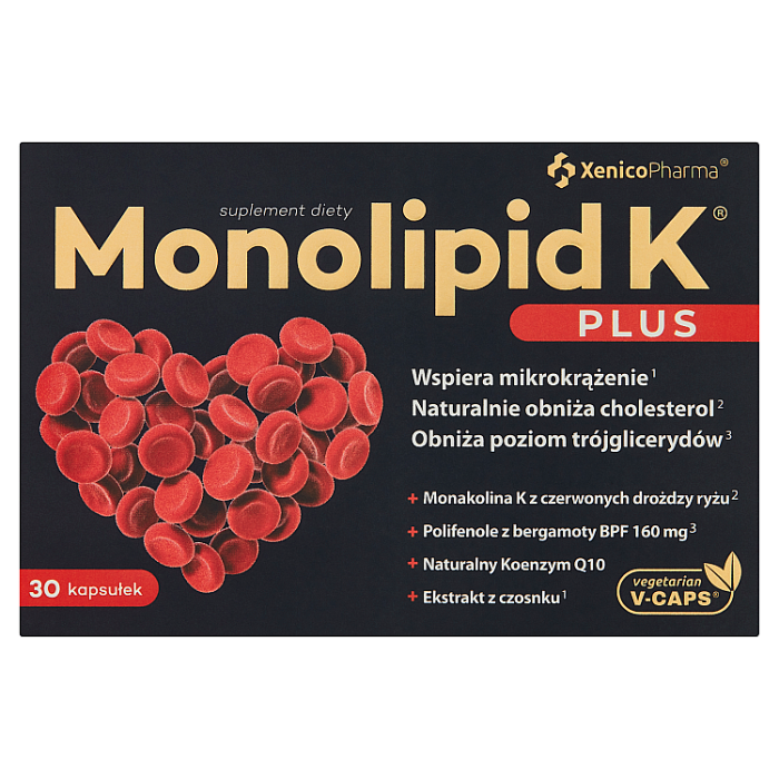 Капсулы, поддерживающие нормальный уровень холестерина Monolipid K Plus, 30 шт капсулы поддерживающие нормальный уровень холестерина aura herbals czerwony ryż karczoch 60 шт