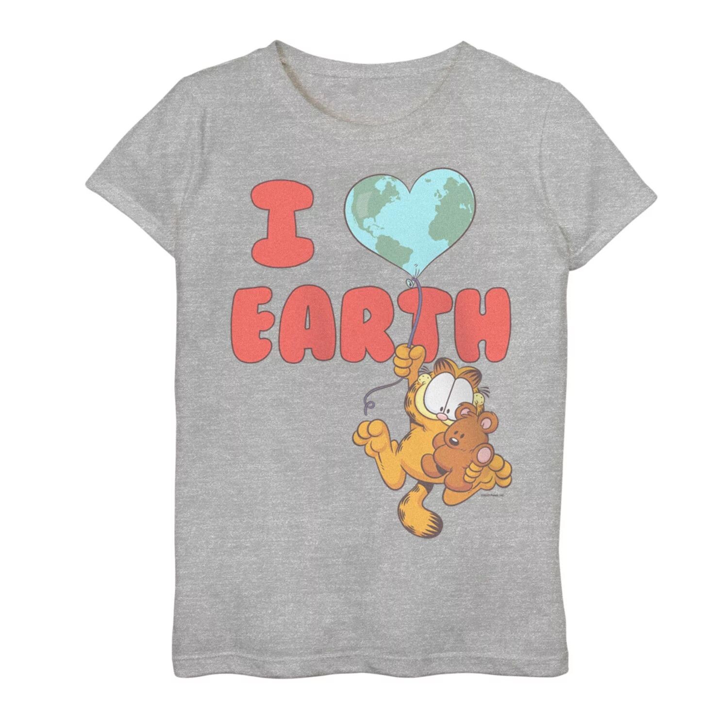

Футболка с изображением воздушного шара Garfield I Heart Earth для девочек 7–16 лет Licensed Character