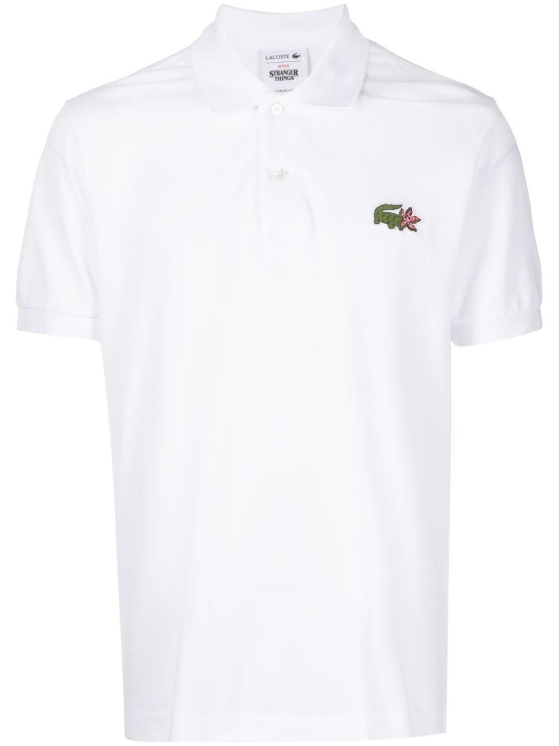 

Lacoste рубашка поло с нашивкой-логотипом из коллаборации с Netflix, белый