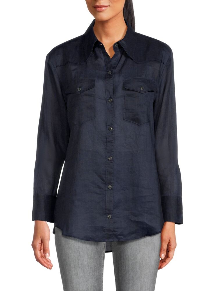 

Однотонная рубашка Farren Rag & Bone, цвет Salute Blue