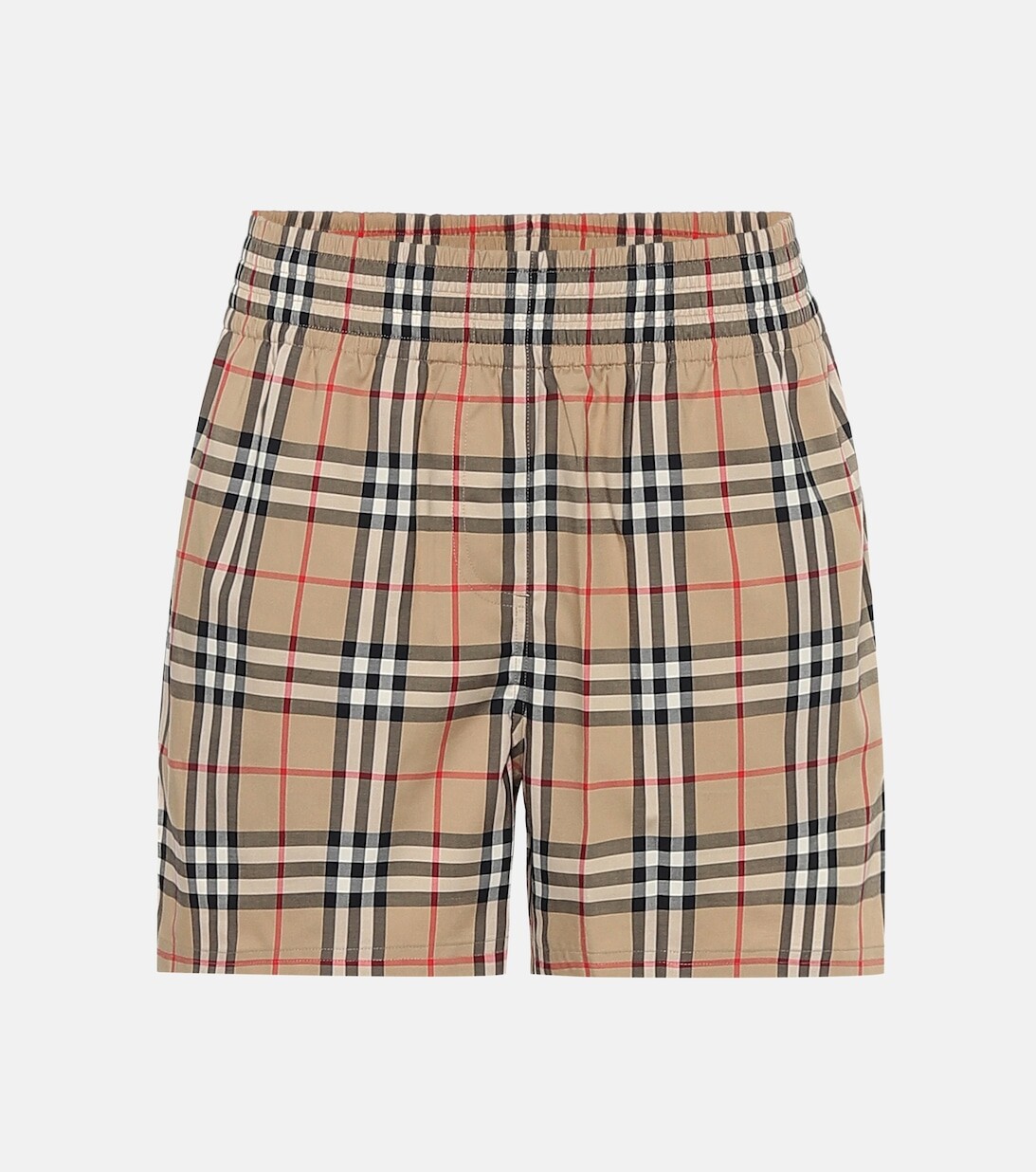 

Шорты из эластичного хлопка с высокой посадкой BURBERRY, бежевый
