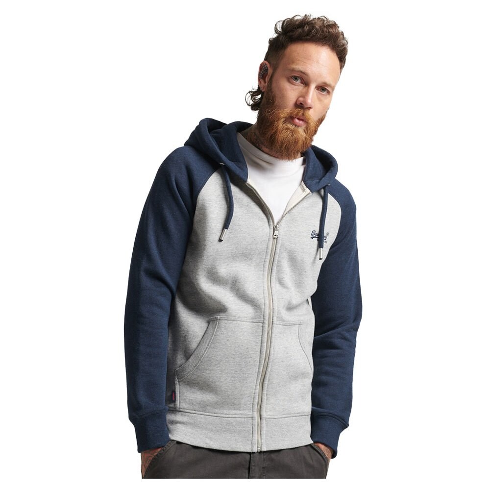 

Толстовка Superdry Vle Baseball Hood Full Zip, синий