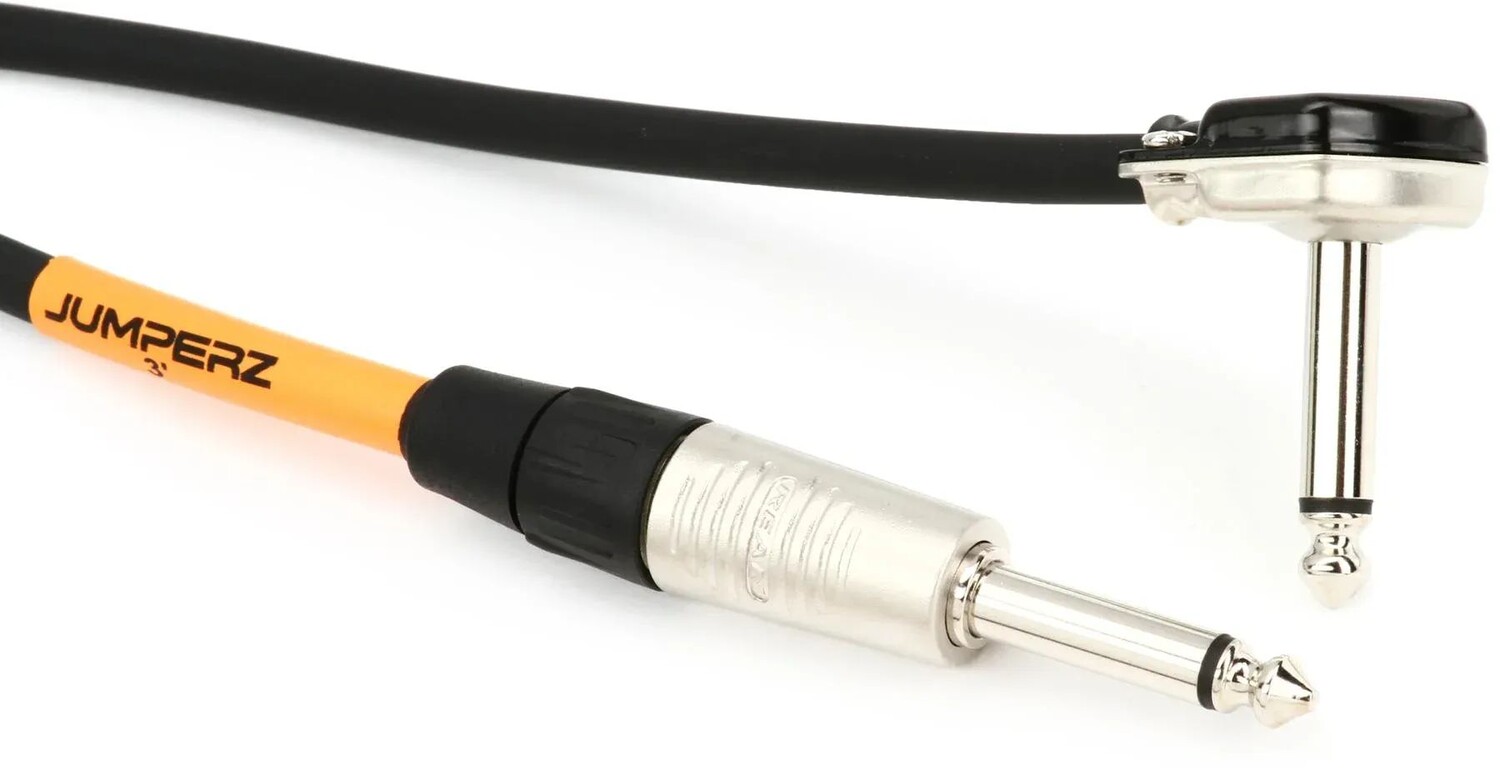 

JUMPERZ JBI-3RA Blue Line, прямой и угловой инструментальный кабель — 3 фута