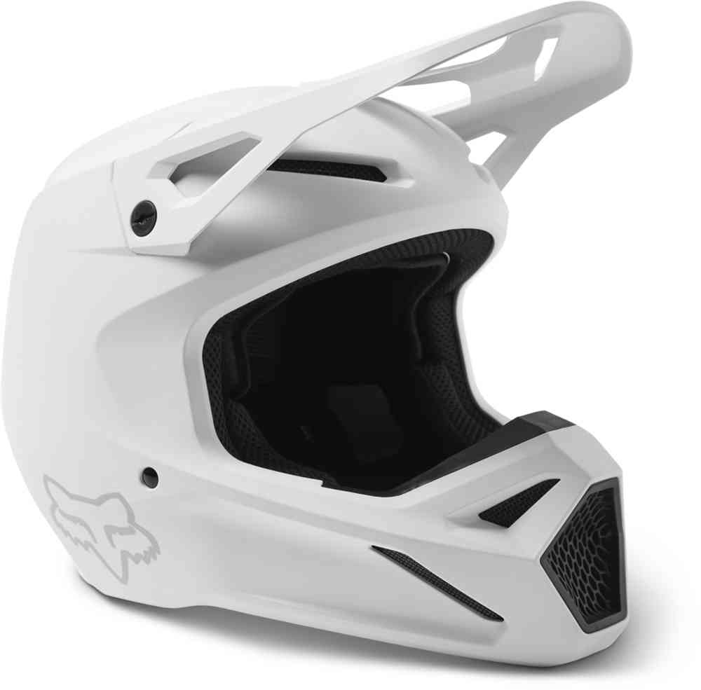 Твердый шлем для мотокросса V1 FOX, белый матовый цена и фото