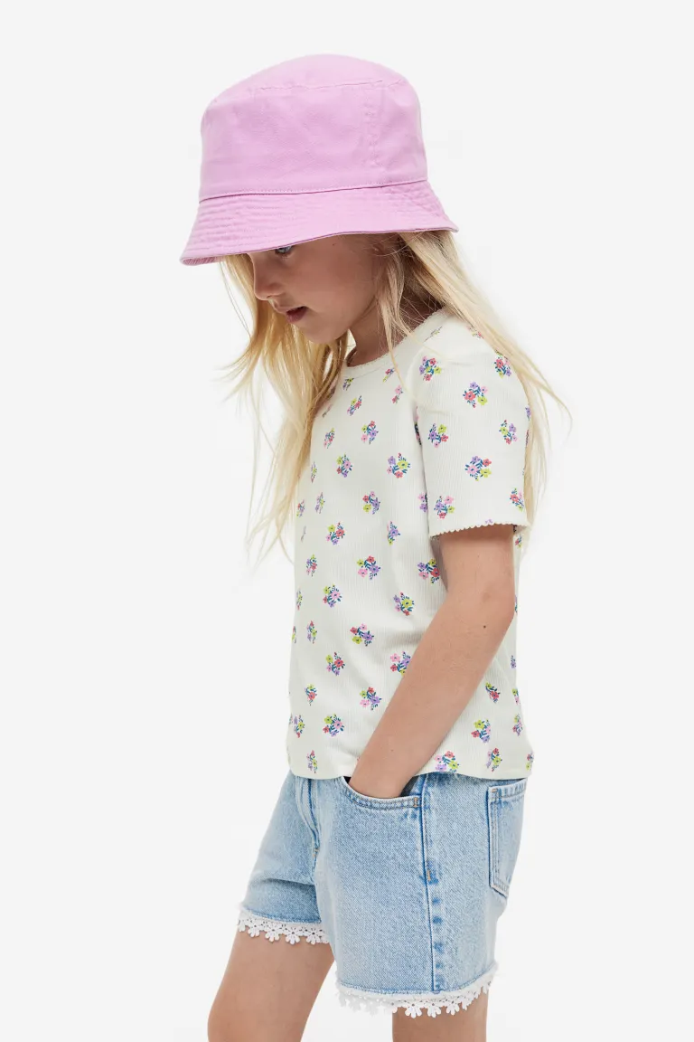 

Блузка из вельвета с отделкой пико H&M, белый