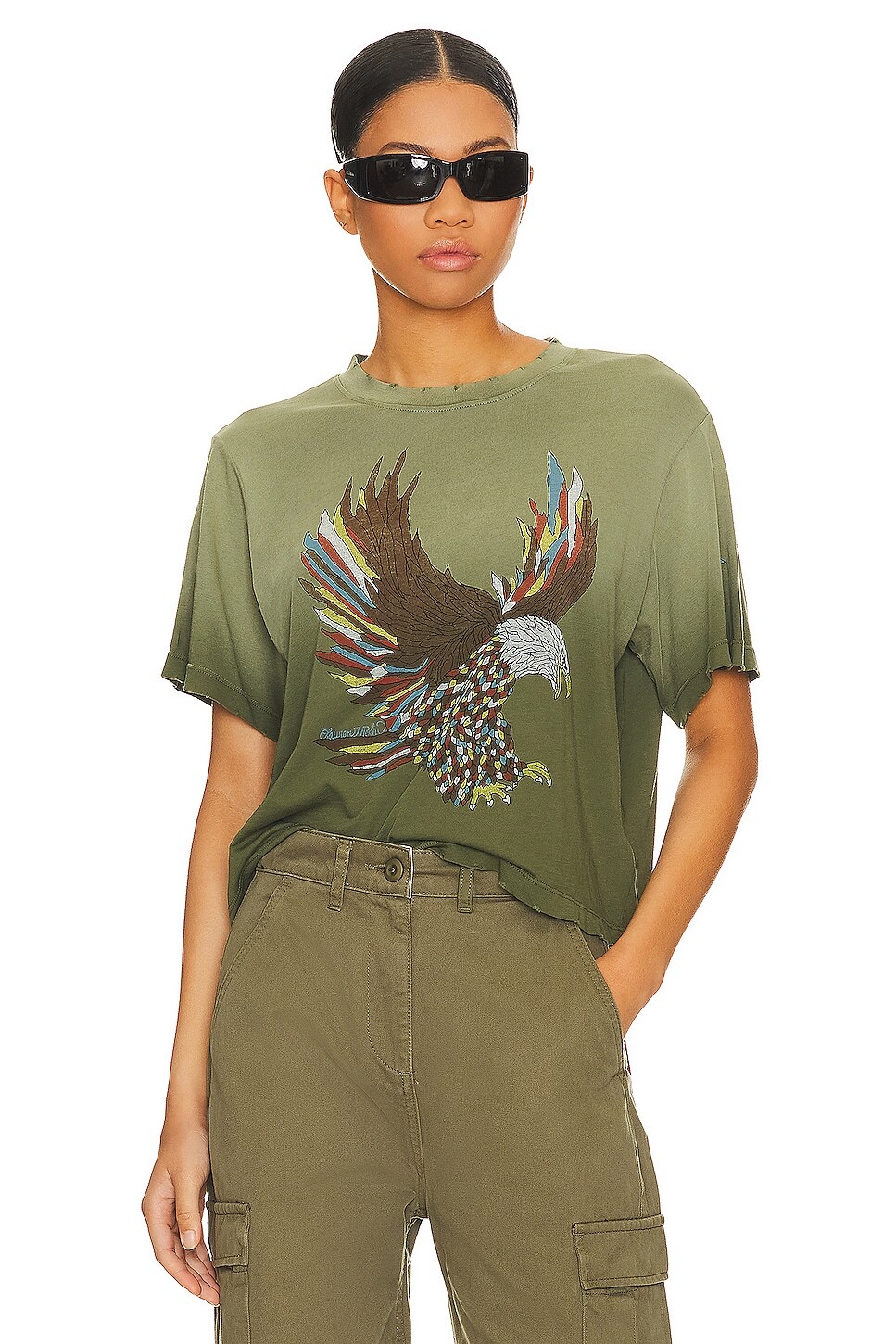 

Футболка Lauren Moshi Rue Vintage Eagle, цвет Military Ombre