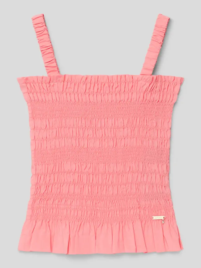 

Топ-блузка со сборками Guess, розовый