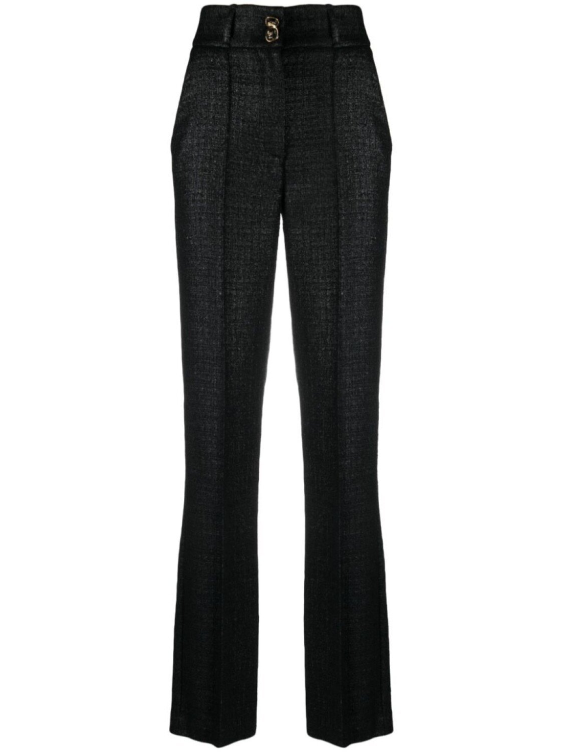 

Elisabetta Franchi crepe-texture high-waist trousers, черный