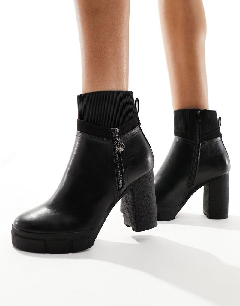 

Черные ботинки на каблуке с боковой молнией River Island