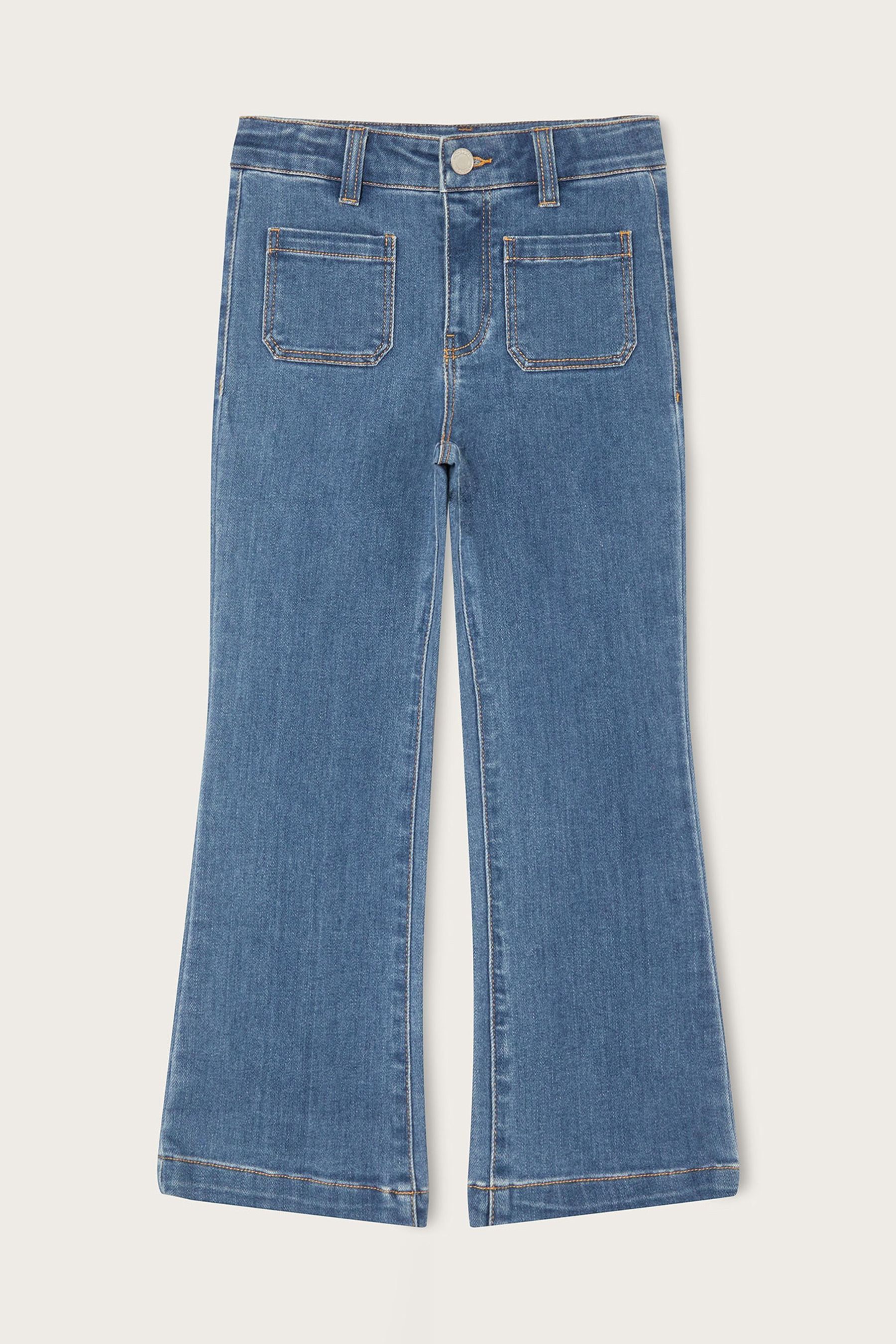 Синие джинсы с вышивкой звезд Monsoon, синий цена и фото
