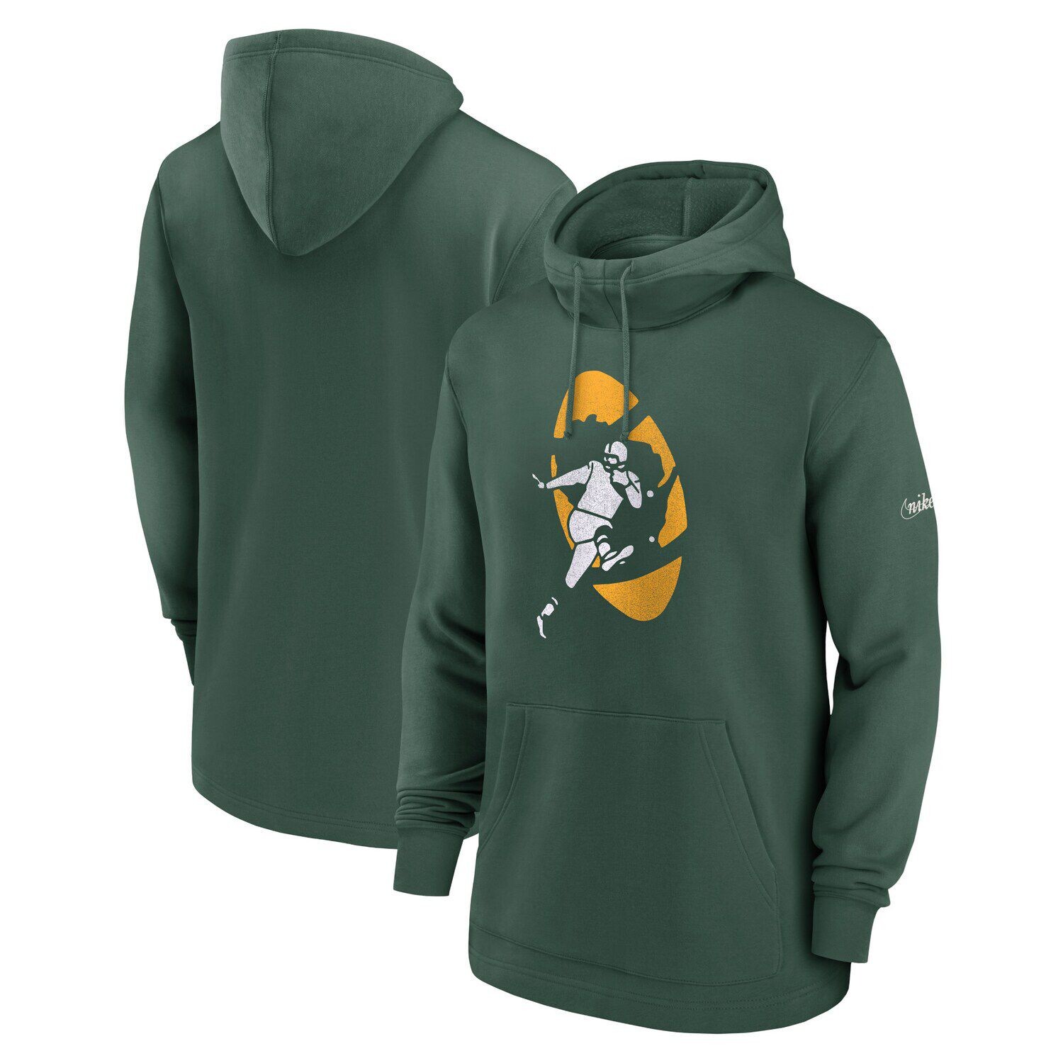 

Мужской зеленый классический пуловер с капюшоном Green Bay Packers Nike