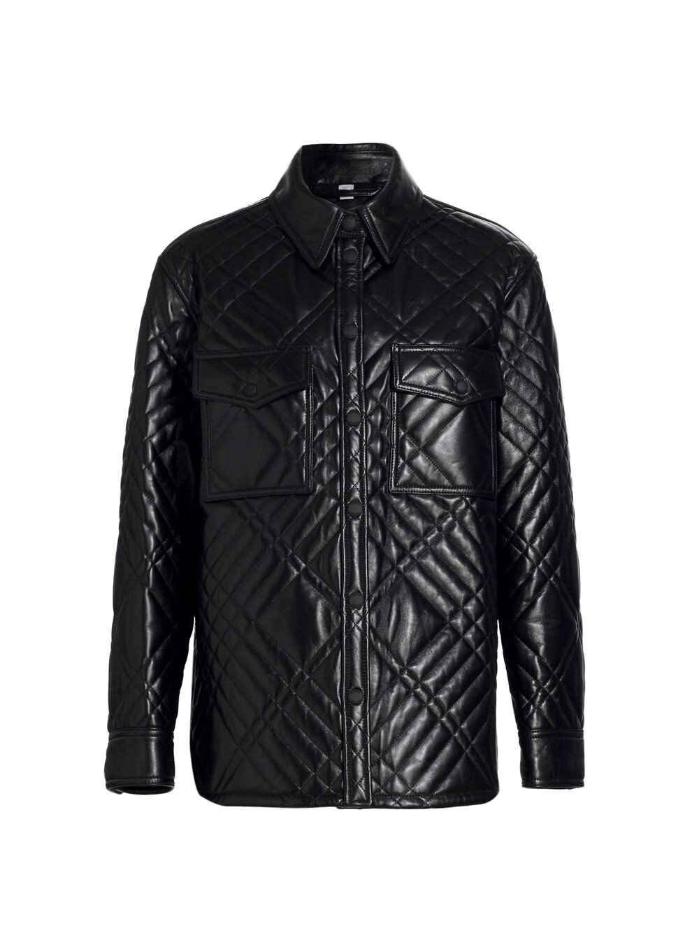 

Стеганая кожаная куртка Wem Burberry, черный