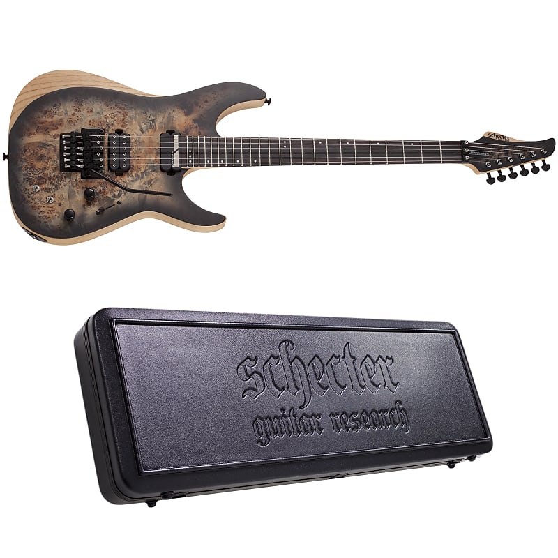 цена Электрогитара Schecter Reaper-6 FR S Satin Charcoal Burst SCB Electric Guitar + Hardshell Case Sustainiac Reaper