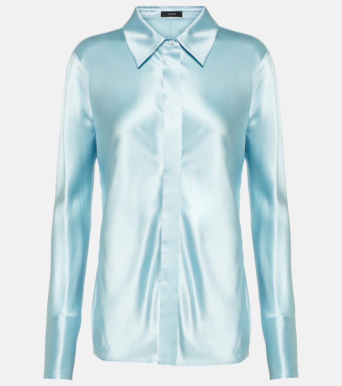 Рубашка из шелкового атласа brunel Joseph, синий жакет joubert из шелкового атласа joseph бежевый