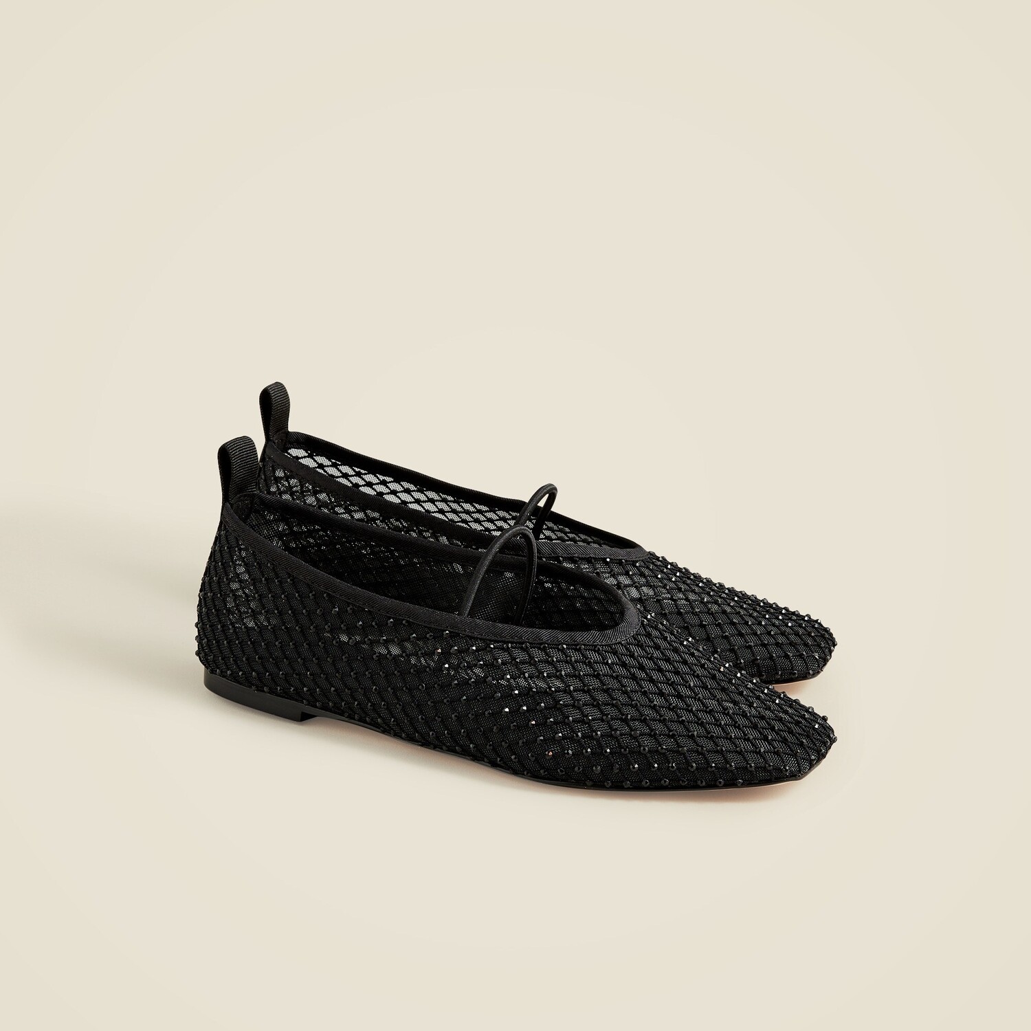 

Балетки Quinn Mary Jane из кристальной сетки J.Crew, черный