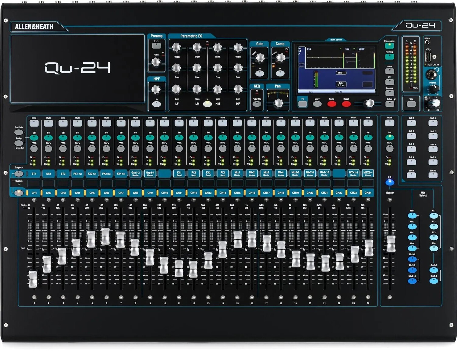 

24-канальный цифровой микшер Allen & Heath Qu-24 — Chrome Edition