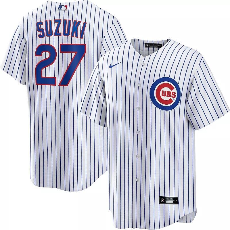 

Мужская белая домашняя майка Nike Chicago Cubs Seiya Suzuki #27