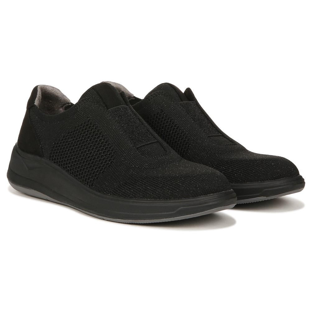 Женские кроссовки без шнуровки Trophy среднего/широкого размера Bzees, черный нишевые моющиеся туфли без шнуровки bzees