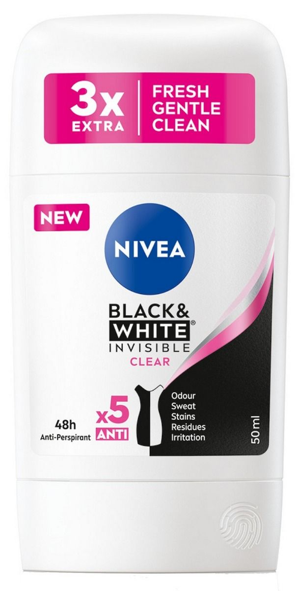 Nivea Black&White Clearантиперспирант для женщин, 50 ml