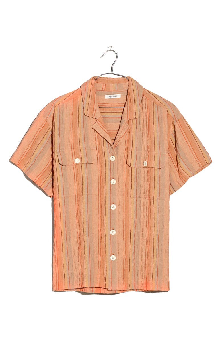 

Рубашка Camp из эластичного хлопка и льна в полоску MADEWELL