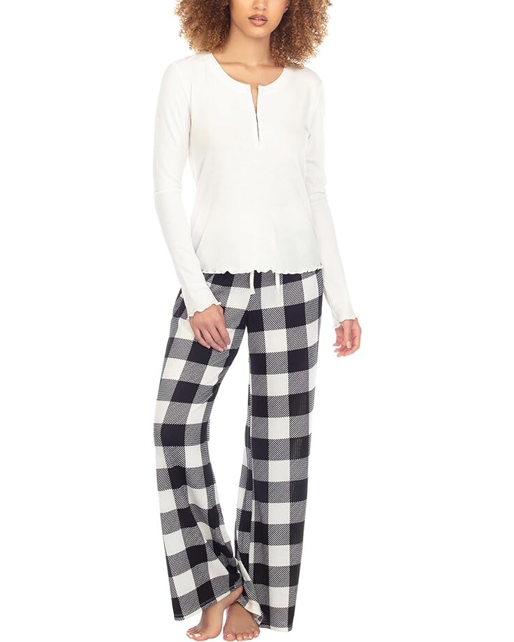 

Пижама Honeydew Intimates Snowed in Baby Waffle and Hacci, цвет Ivory Check