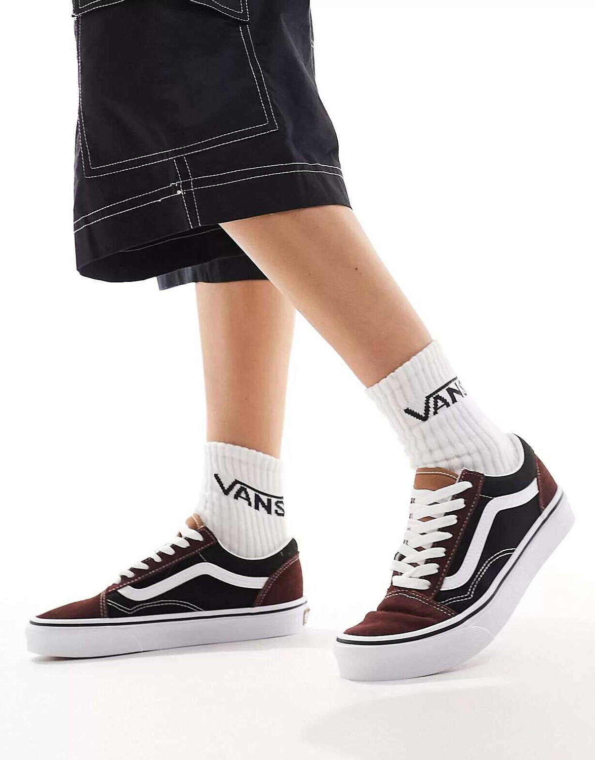 

Черно-коричневые кроссовки Vans Old Skool, Черный