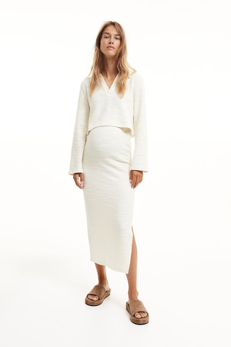 МАМА Комплект из двух предметов: топ и юбка H&M атласные юбки шелковая драпированная длинная плиссированная юбка блестящая элегантная трапециевидная юбка до середины икры с поясом роз