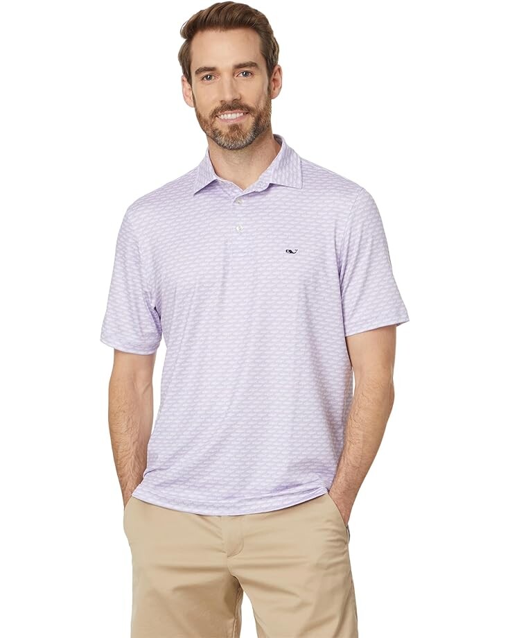

Поло Vineyard Vines Printed Sankaty Polo, цвет Carved Fish - Iris