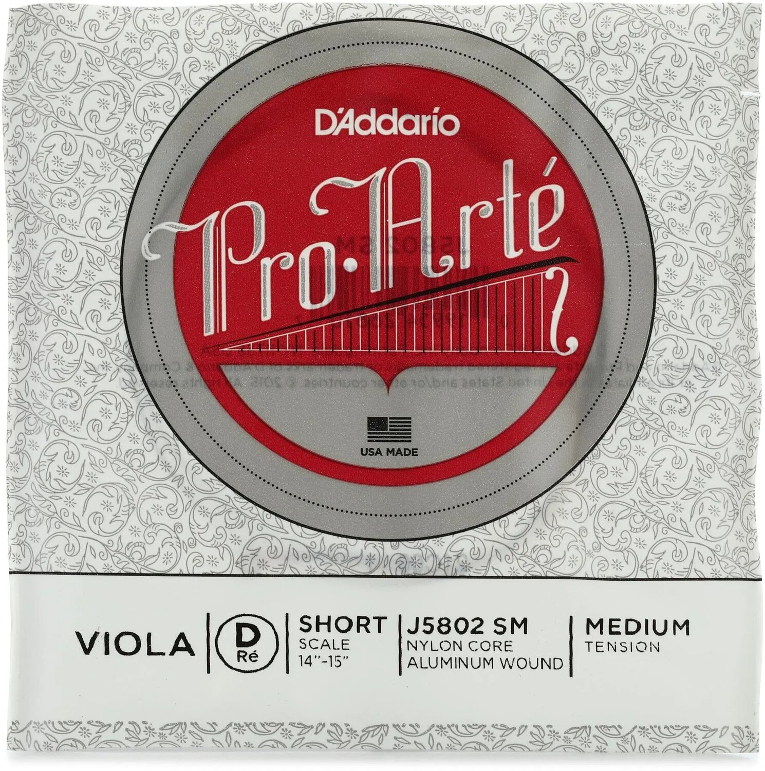 

D'Addario J5802 Pro-Arte Viola D Струна - короткая мензура, среднее натяжение